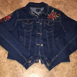 New Look Embroidered Denim Jacket Sz M/L